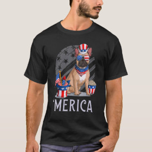 French Bulldog 4th Of July Merica Uncle Sam Usa T-Shirt