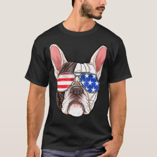 French Bulldog American Sunglasses 4th Of July Dog T-Shirt