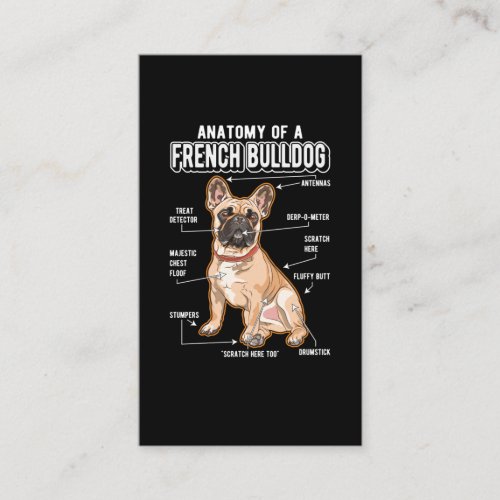 French Bulldog Anatomy Funny Dog Business Card