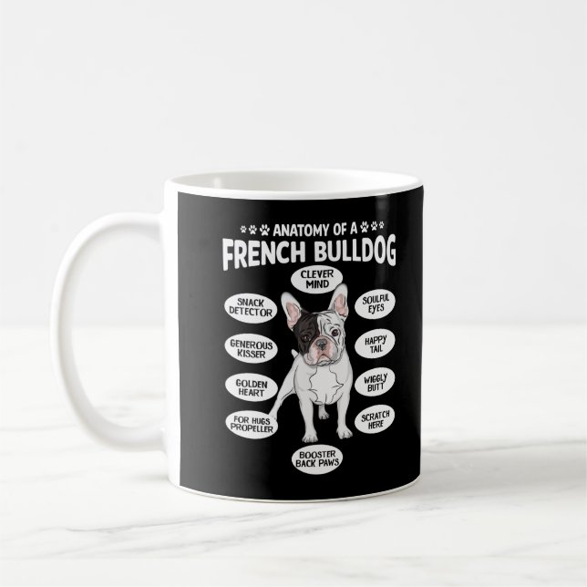French Bulldog Anatomy Humor Frenchie Puppy Coffee Mug (Left)
