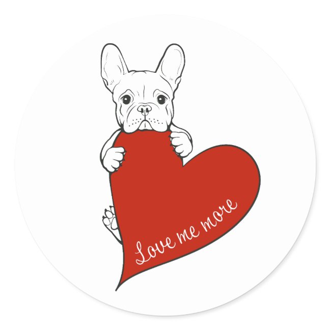 French Bulldog And A Red Heart Frenchie Dog Lover