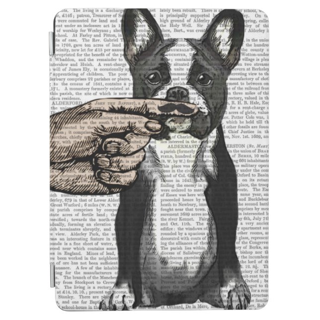 French Bulldog and Finger Moustache iPad Air Cover (Front)