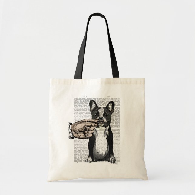 French Bulldog and Finger Moustache Tote Bag (Front)
