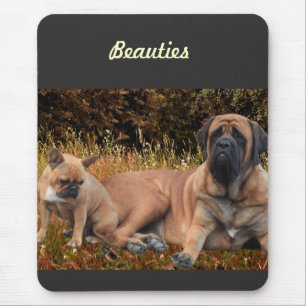 French Bulldog and Mastiff friends Mouse Pad