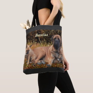 French Bulldog and Mastiff friends Tote Bag
