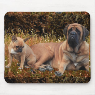 French Bulldog and Mastiff mousepad