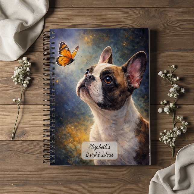 French Bulldog and Orange Butterfly Notebook (Creator Uploaded)