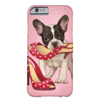French Bulldog And Polka Dot Shoe Barely There Iphone 6 Case by MarylineCazenave at Zazzle