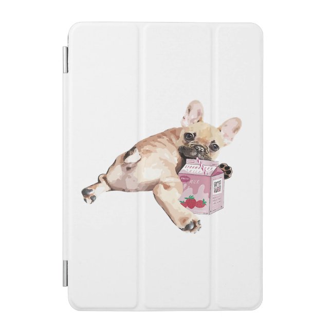 French Bulldog And Strawberry Milk iPad Mini Cover (Front)