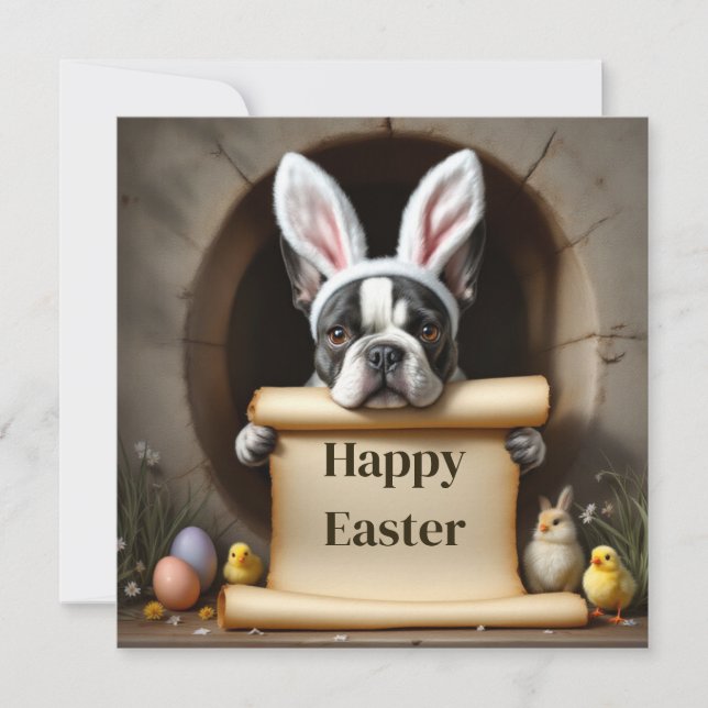 French Bulldog and the message Holiday Card (Front)