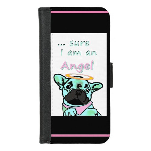 French bulldog Angel iPhone 87 Wallet Case