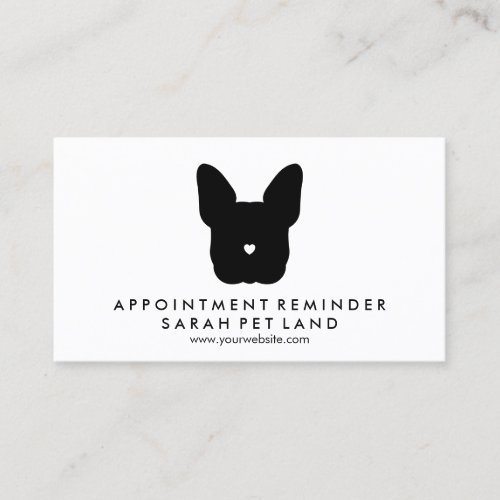 French Bulldog Appointment Reminder Dog Business Card