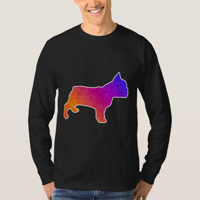 French Bulldog Ar Low Poly Design T-Shirt (Front)
