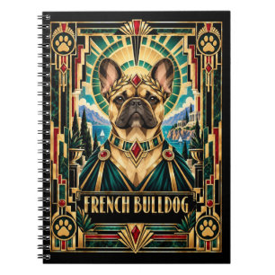 French Bulldog, Art Deco Dog Notebook