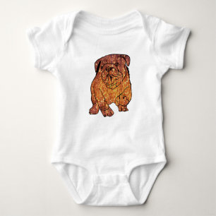 French Bulldog Art Jersey Bodysuit, White Baby Bodysuit