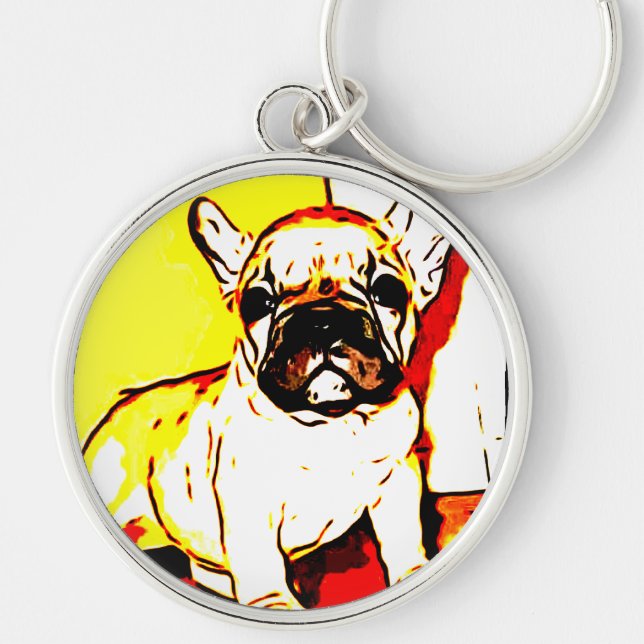 French Bulldog Art Keychain (Front)
