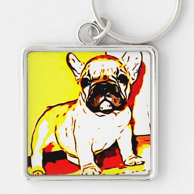 French Bulldog Art Keychain (Front)