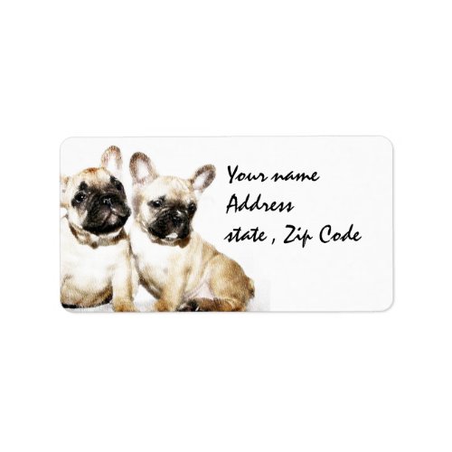 French Bulldog art Label