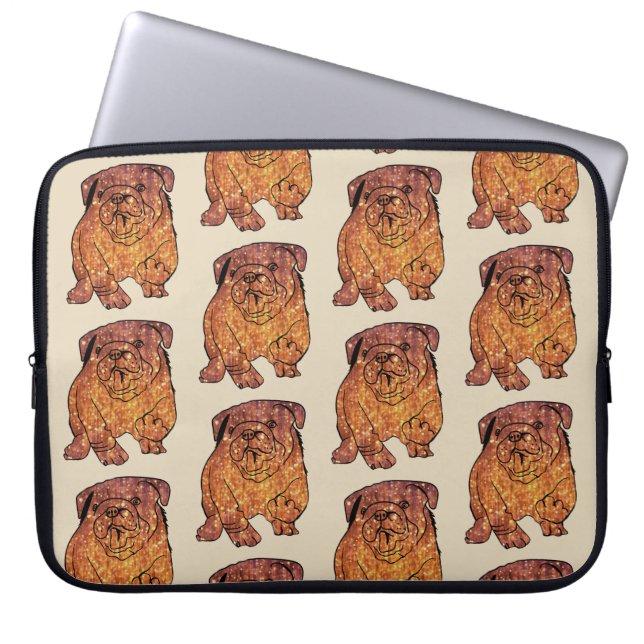 French Bulldog Art Neoprene Laptop Sleeve 15" (Front)