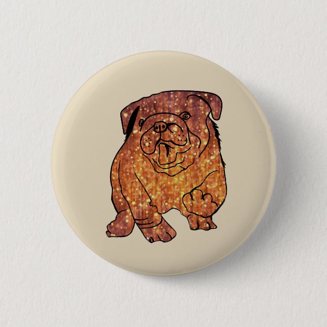 French Bulldog Art Round Badge Pinback Button (Front)