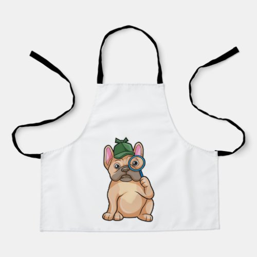 French bulldog as Detective with Magnifying glass Apron