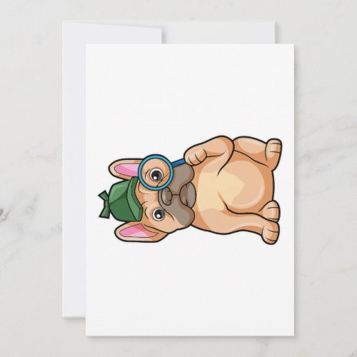 French Bulldog As Detective With Magnifying Glass Holiday Card