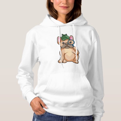 French bulldog as Detective with Magnifying glass Hoodie