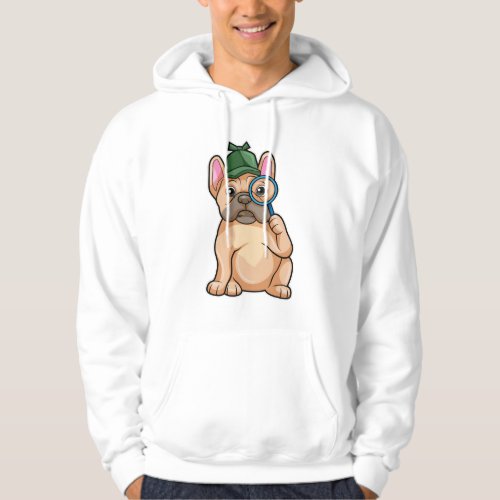 French bulldog as Detective with Magnifying glass Hoodie