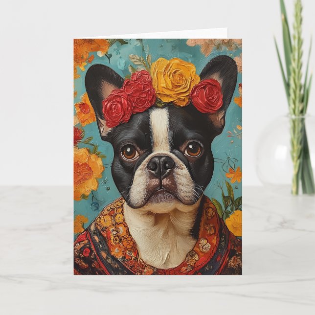 French Bulldog as Frida Kahlo Invitation (Front)
