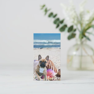 French Bulldog at the Beach Postcard Business Card