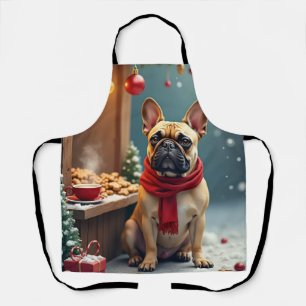 French Bulldog at Vintage Christmas Market Apron