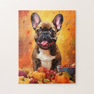 French Bulldog Autumn Thanksgiving  Jigsaw Puzzle