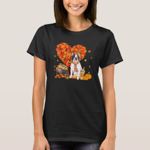 French Bulldog Autumn Tree Fall Leaves Pumpkin Dog T-Shirt