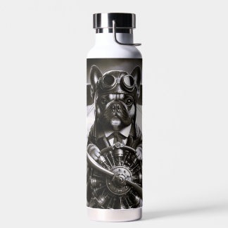French Bulldog Aviator Water Bottle