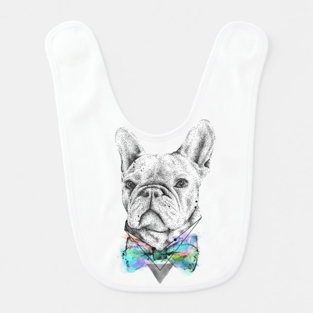 french bulldog baby bib (Front)