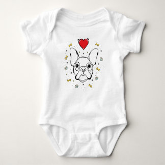 French bulldog baby bodysuit