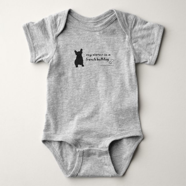 french bulldog baby bodysuit (Front)