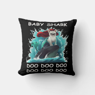 French Bulldog   Baby Shark Doo Doo Doo Throw Pillow