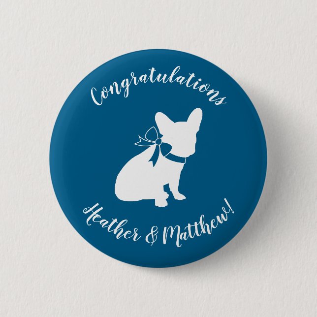 French Bulldog Baby Shower Frenchie Frenchy Button (Front)