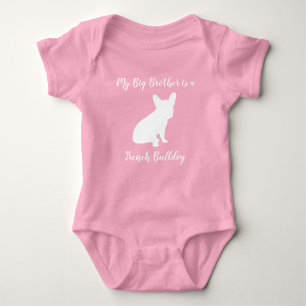 French Bulldog Baby Shower Frenchie Pink Baby Bodysuit