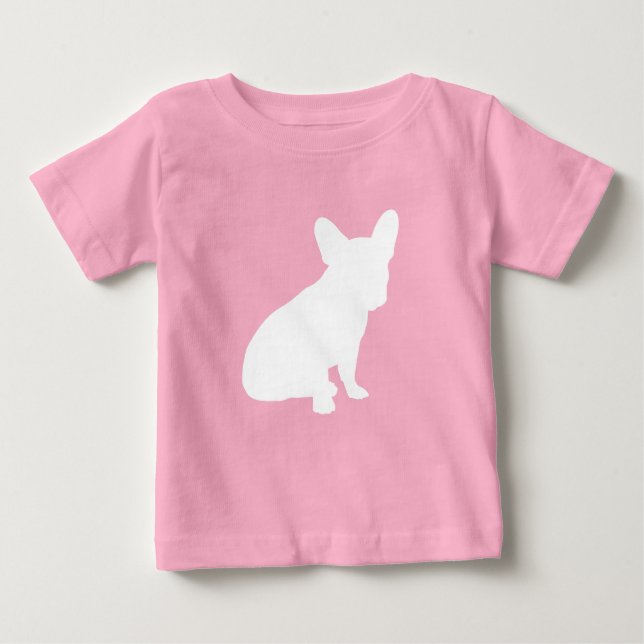 French Bulldog Baby Shower Frenchie Pink Baby T-Shirt (Front)