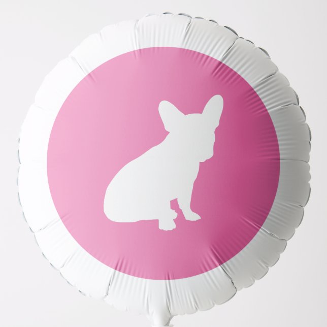 French Bulldog Baby Shower Frenchie Pink Balloon (Front)