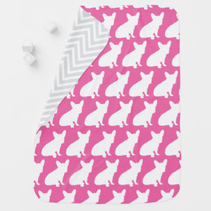 French Bulldog Baby Shower Frenchie Pink Blanket