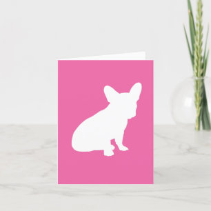 French Bulldog Baby Shower Frenchie Pink Letterpress Thank You Card