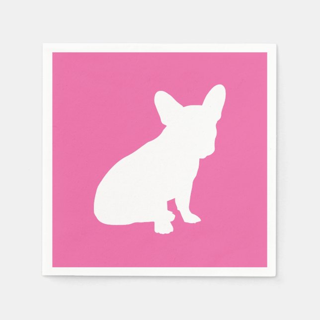 French Bulldog Baby Shower Frenchie Pink Napkins (Front)