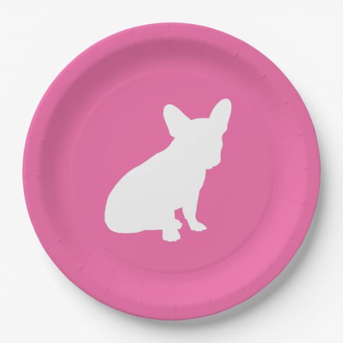 French Bulldog Baby Shower Frenchie Pink Paper Plates