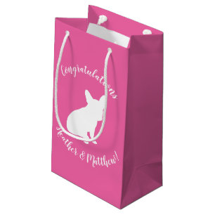 French Bulldog Baby Shower Frenchie Pink Small Gift Bag