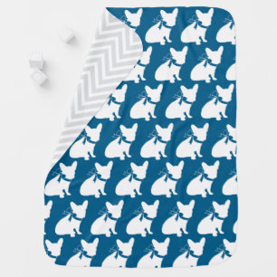 French Bulldog Baby Shower Frenchy Frenchie Blue Blanket