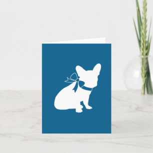 French Bulldog Baby Shower Frenchy Frenchie Blue Letterpress Thank You Card