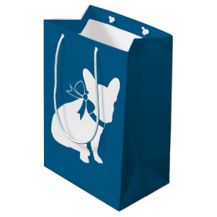 French Bulldog Baby Shower Frenchy Frenchie Blue Medium Gift Bag